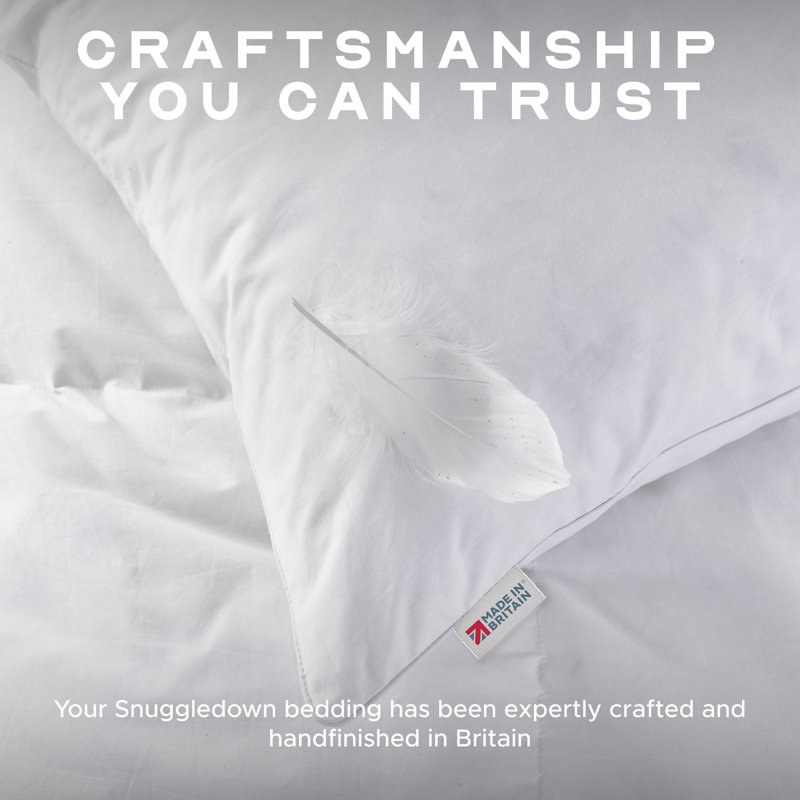 Luxurious Hotel Snuggledown Signature Goose Feather & Down Medium Support Back Sleeper Cotton Cover Pillow