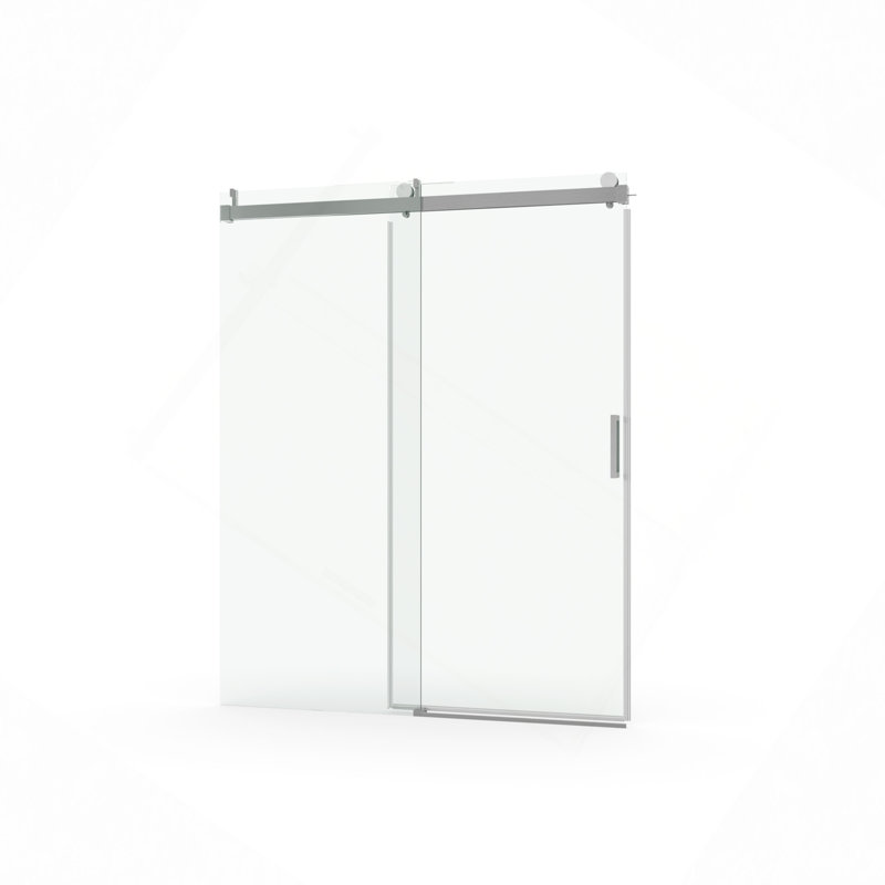 Porte de douche coulissante simple sans cadre à fermeture en douceur, verre trempé de 1/4 po (6 mm) avec revêtement antidéflagrant par livraison express