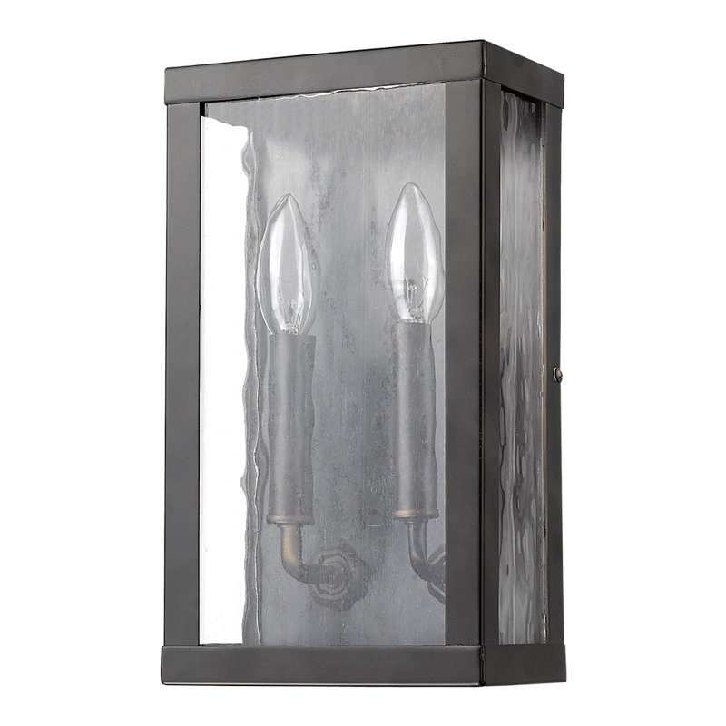 Lanterne murale d’extérieur à 2 ampoules Goncalo, Bronze frotté à l'huile, H 18 po x l 8 po x P 4 po