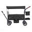 Wagon Stroller For 2 Kids, Push Pull Quad Collapsible Stroller With Adjustable Handle, Encircling Harness Removable Canopy, 4 Wheels With Brakes, Mutifunction Tandem Stroller For Camping Black