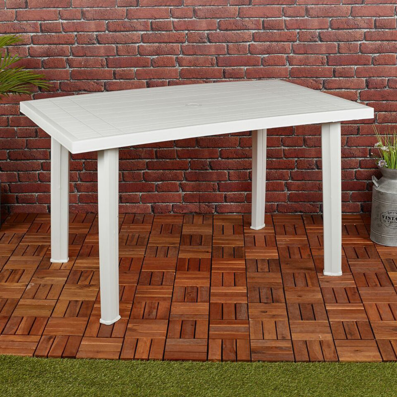 Aliaksey Rectangular Outdoor Coffee Table With Umbrella Hole , 72cm cm W 76cm cm D