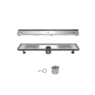 Colorado River 2 In 1 Ceramic Embedding 24 Inch Stainless Steel Shower Floor Shower Drain