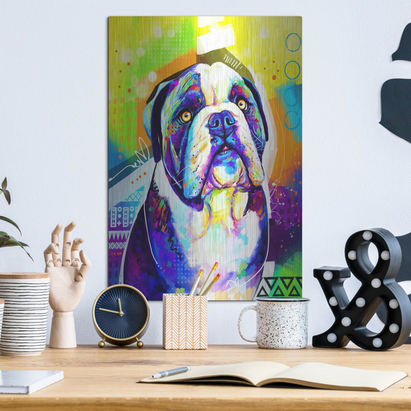 «Pop Art English Bulldog» par Furbaby Affiliates, H 16 po x l 12 po