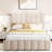 Upholstered Platform Bed In Beige With Ample Storage Reliable Hydraulic
