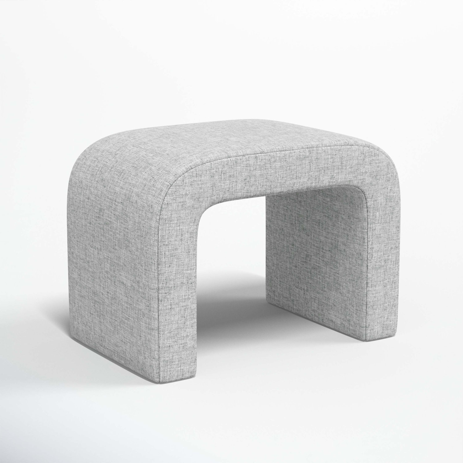 Barley 28" Wide Standard Ottoman, Zuma Pumice Textured Linen