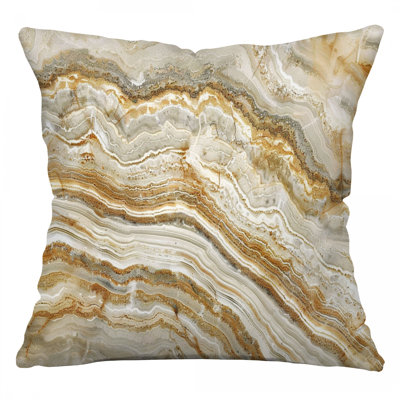 Marble Texture Microsuede Reversible Throw Pillow
