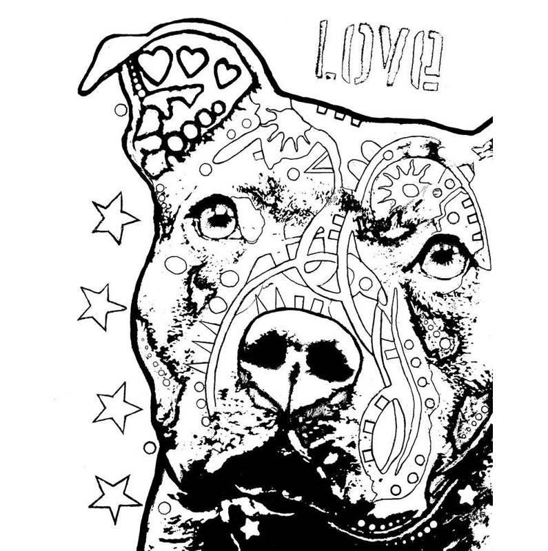Art sur toile tendue de la collection Trinx Dean Russo, Thingful Pitbull CB 1, H 24 po x l 20 po