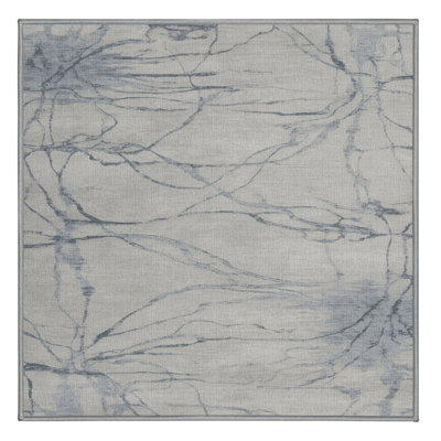 Machine Washable Abstract Gray Area Rug