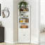 Armoire de rangement d'angle haute avec 2 portes, armoire en métal à 5 niveaux avec tablettes réglables, rangement de cuisine autoportant pour garde-manger-1666619863