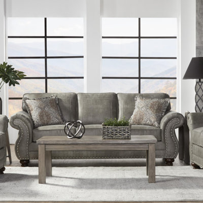 Faux Leather Upholstered Nailhead Sofa