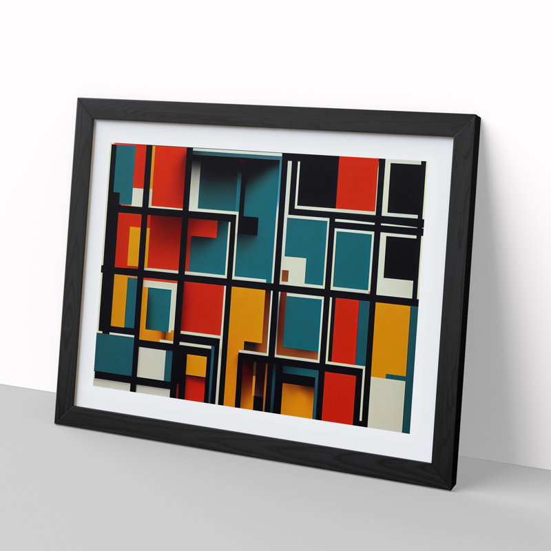 Bauhaus Architecture Vol.3 Abstract - Single Picture Frame Print, Black, 25cm H x 34cm W x 2cm D
