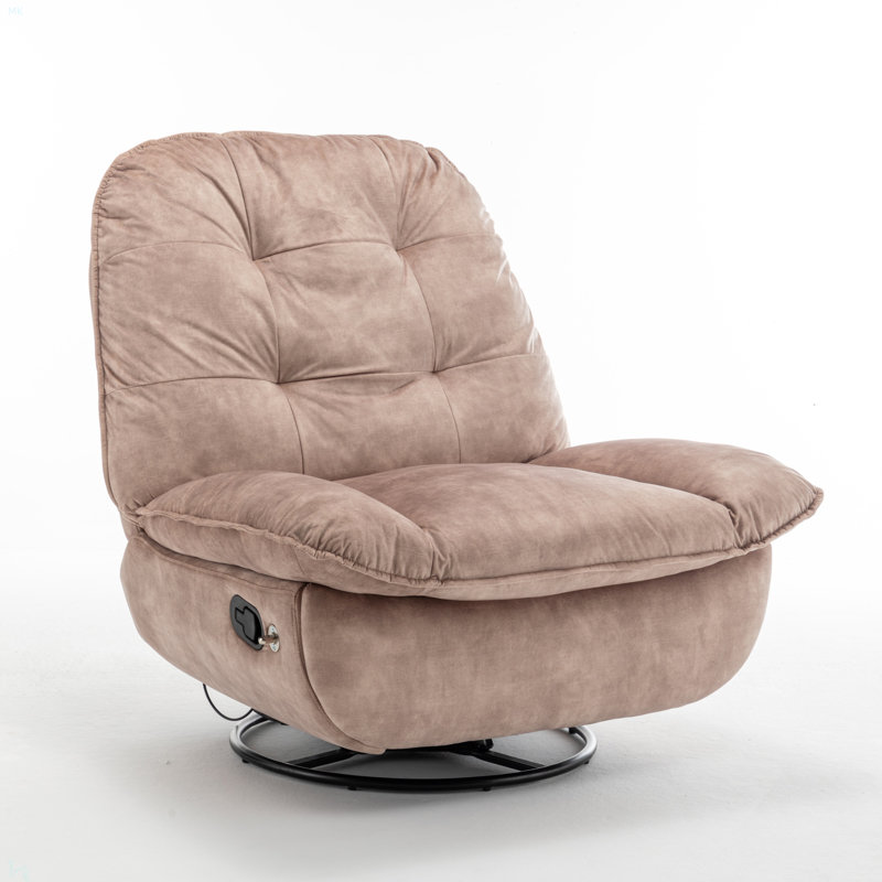 Reclining Lazy Chair, Mobile Phone Holder, Large And Comfortable Reading Chair, Swivel Gliding Rocking Chair, Gold-Stamped Velvet