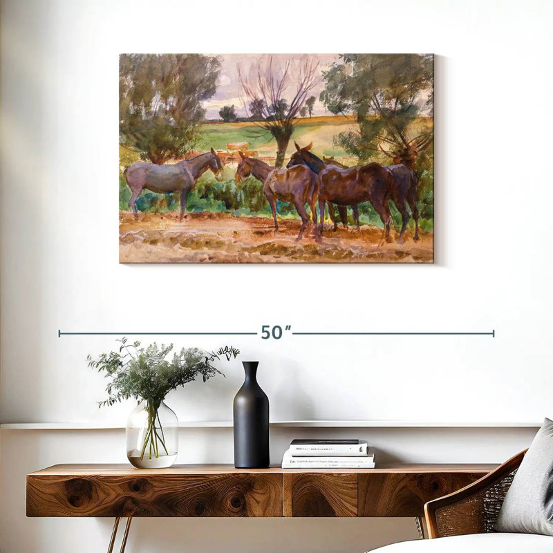 Brampt Mules 1918, 24" H x 36" W