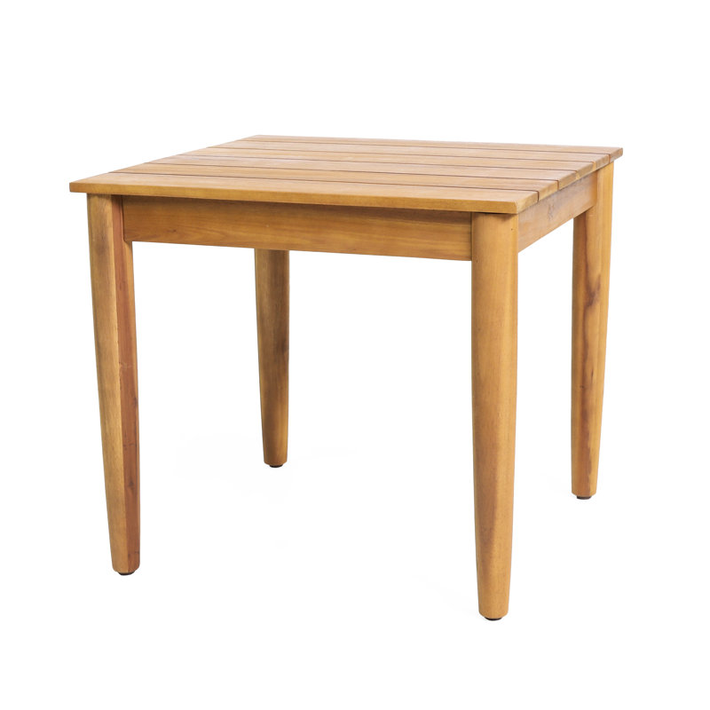 Wood Rustic Side Table With Slat Detail, 20X20x18.17, Hue , Coloration