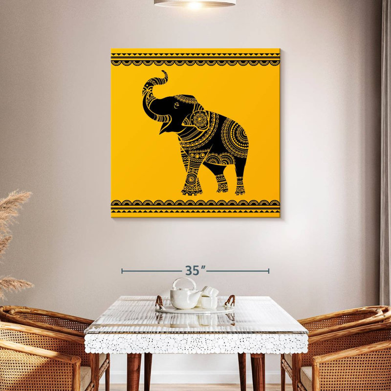 Brampt Ornate Elephant, 39" H x 39" W
