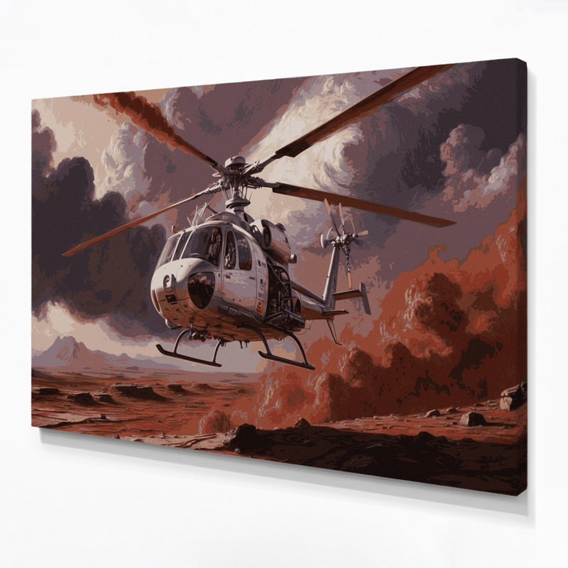Art mural sur toile brun, "Space Mars", H 11 po x l 14 po