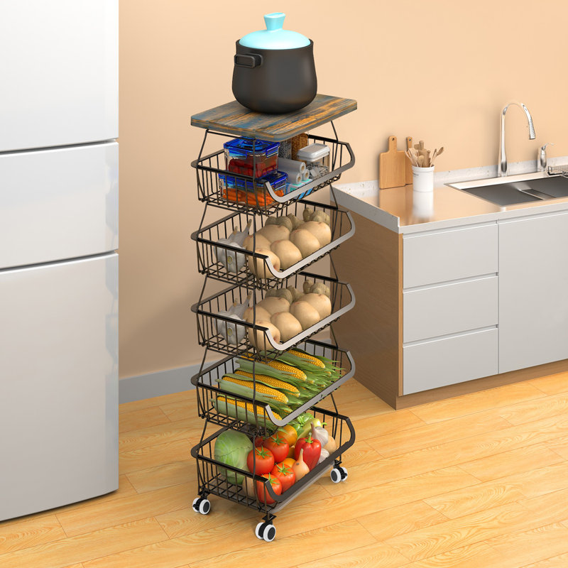 15.8'' W Utility Cart with Wheels, 45.5 H x 15.8 W x 11.8 D