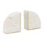 Nata Set of Two Bookends - 8" Set of White Marble Decorative Pie Bookends For Home or Office - Gifts for Book Lovers