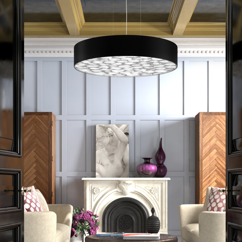 Spiro LED Chandelier, Black Outer, Pale Rose, 5.9" H x 29.5" W x 29.5" D