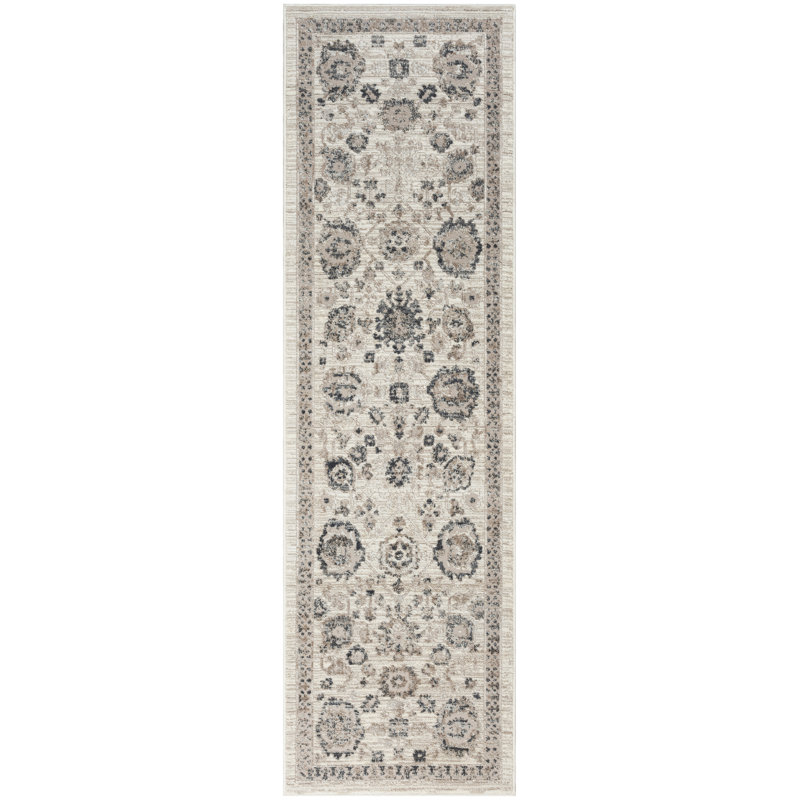 Charlton Home® Dezlynn Ivory Multicolor Vintage Indoor Rug, Runner 2'2" x 7'6"