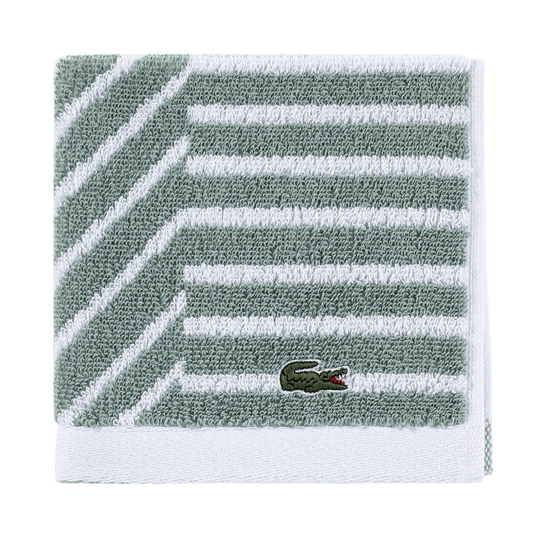 Lacoste Guethary Geometric Jacquard 100% Cotton Washcloth, Aloe, 1  Piece Washcloth