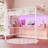 Full Size Loft Bed With Desk And Led Light, Metal Full Size Loft Bed With Power Outlet, Full Size Bed Frame With Upper Bunk, Safety Guard And Ladder, Space Saver,-507437386