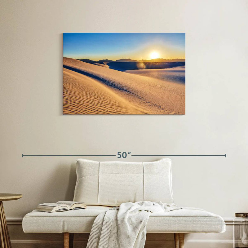 Sable blanc d'Alvord, coucher de soleil, H 24 po x l 36 po