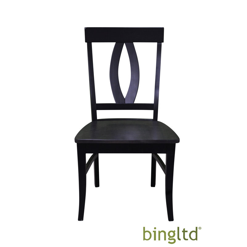 Chaise d'appoint en bois massif, Noir