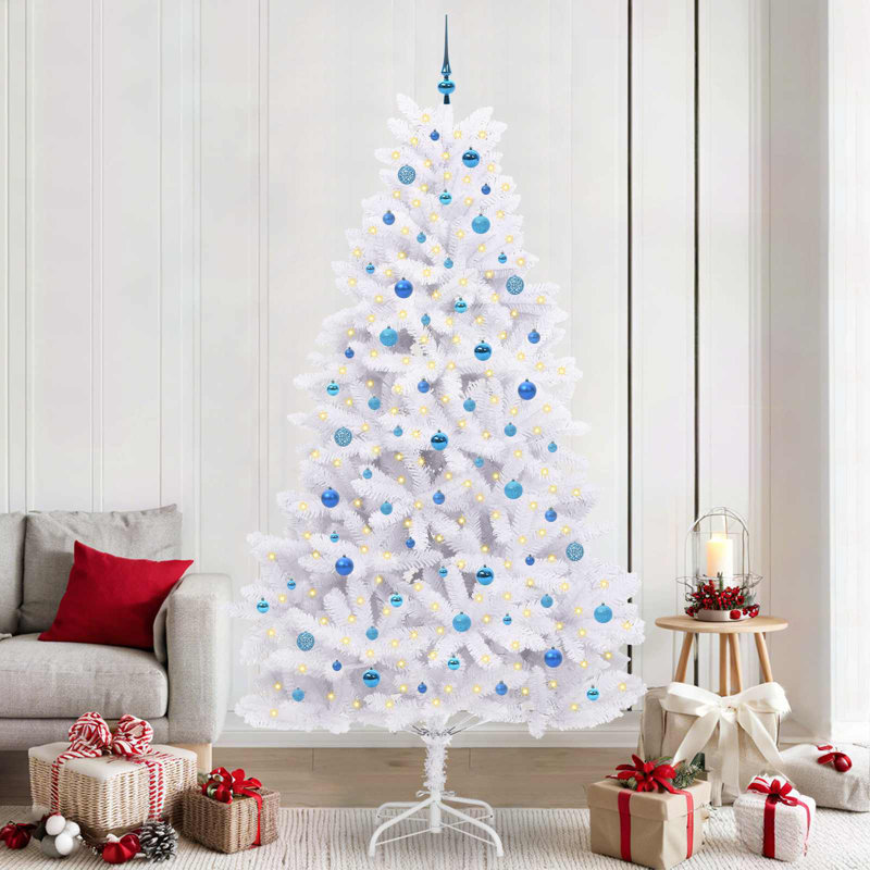 Lighted Artificial Christmas Tree, 7.87' H, Blue