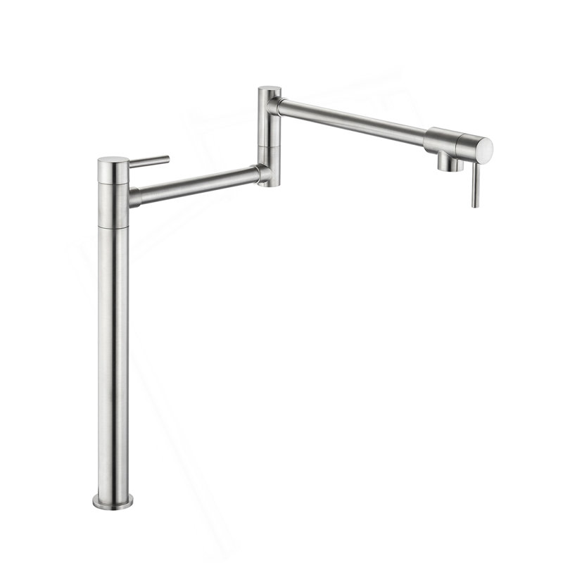 Robinet remplisseur de pot avec tige d'extension, Nickel brossé