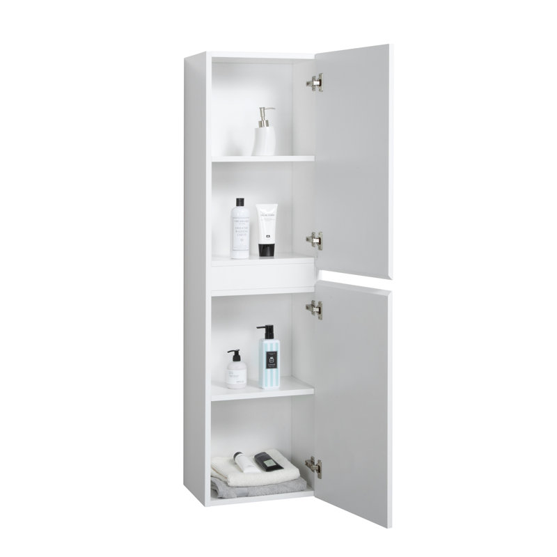 Armoire à linge murale Abularach, Blanc