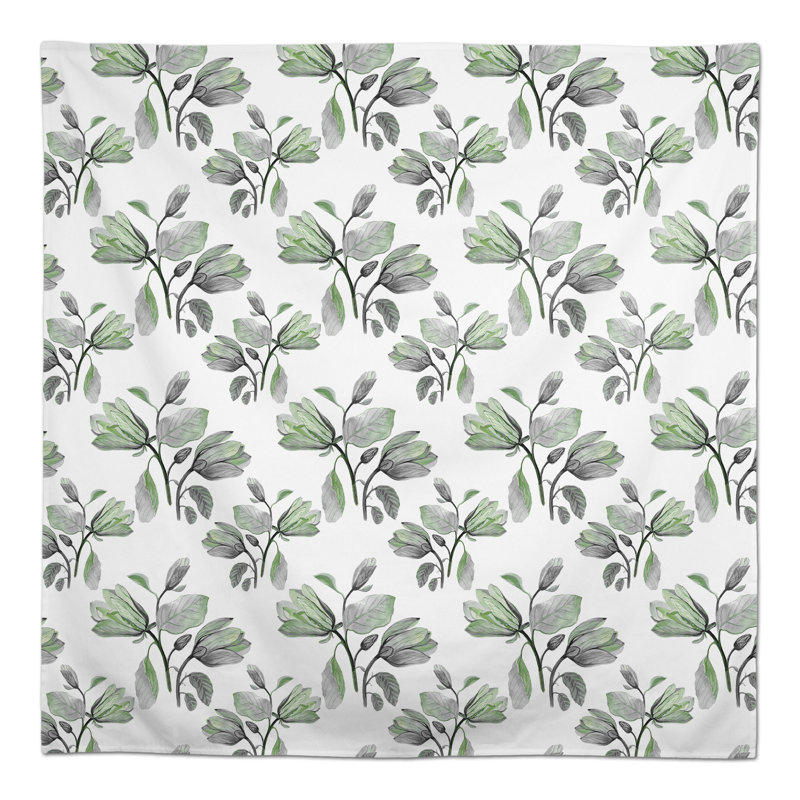 Nappe Watercolor Floral Blossoms, Vert