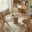 Japandi 35.5" Small Round Wooden Dining Table for 2 with Pedestal Base