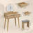 Iesa Boho Natural Rattan Vanity with LED Mirror and Stool-1788046270