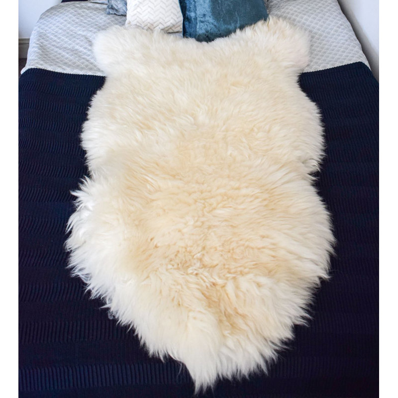 Fanning Novelty 65 cm x 125 cm Sheepskin Hand Woven Area Rug Set