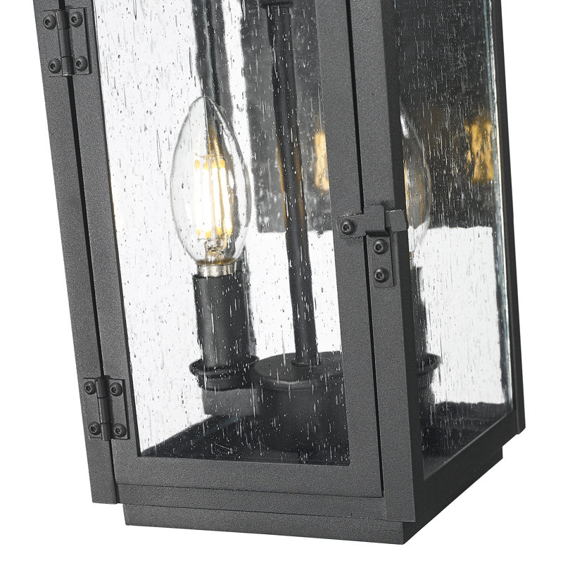 Applique murale d'extérieur noir sable Kasey, Deux lumières, H 13,75 po x l 6 po x P 7,5 po