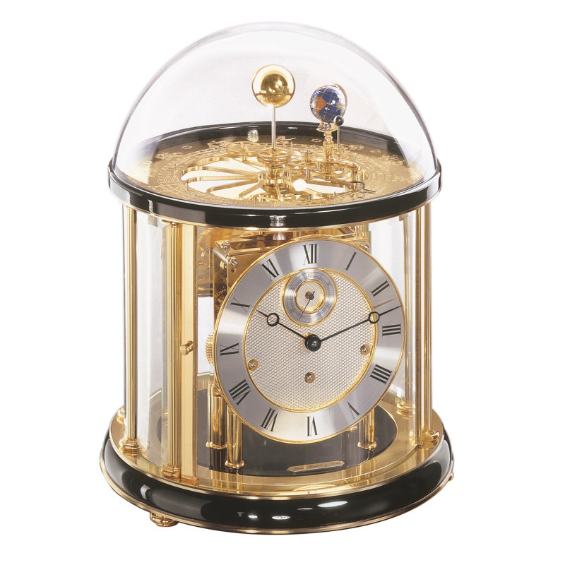 Roman Numeral Tabletop Clock, Black/Brass
