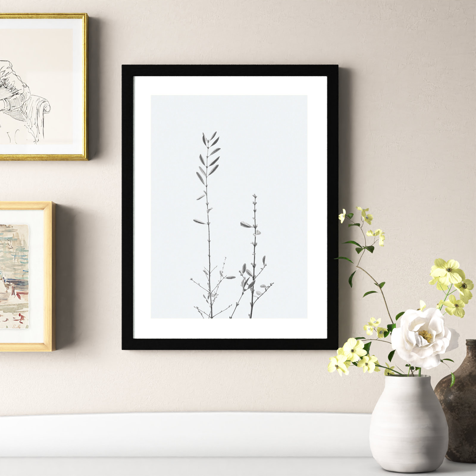 Retro Tennessee Botanical No 2 Photo Print, Black, 25" H x 19" W x 1" D
