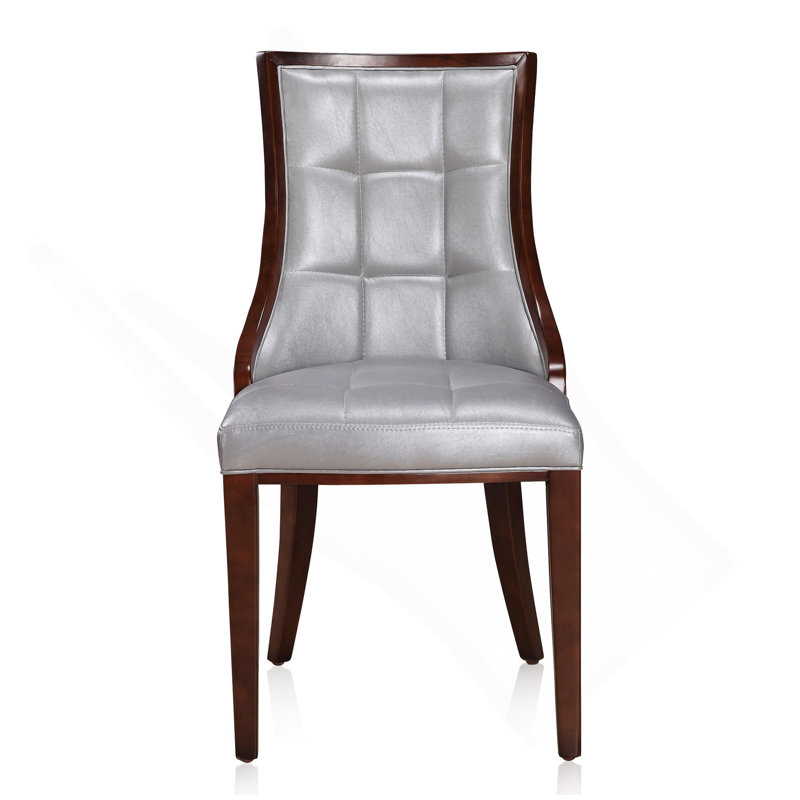Ensemble de 2 chaises de salle à manger, Argent argent