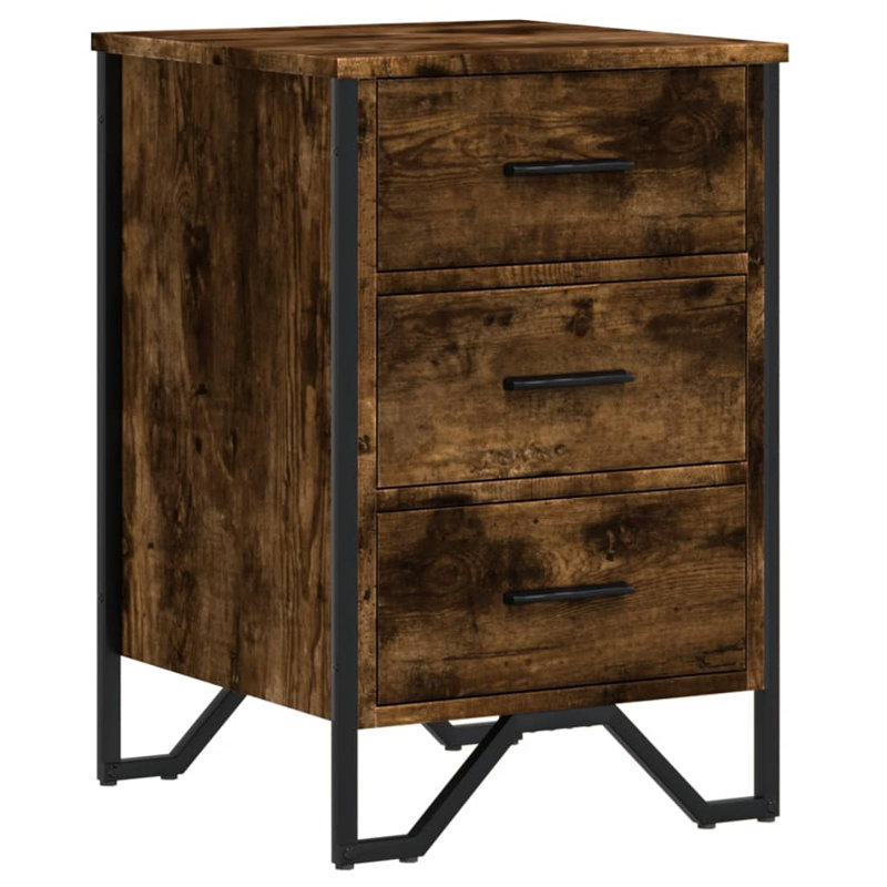 Anissah 40cm W Bedside Table, Smoked Oak