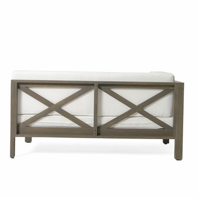 BANC DE COIN B -VA BRAVA AVEC TABLE BASSE, BLANC