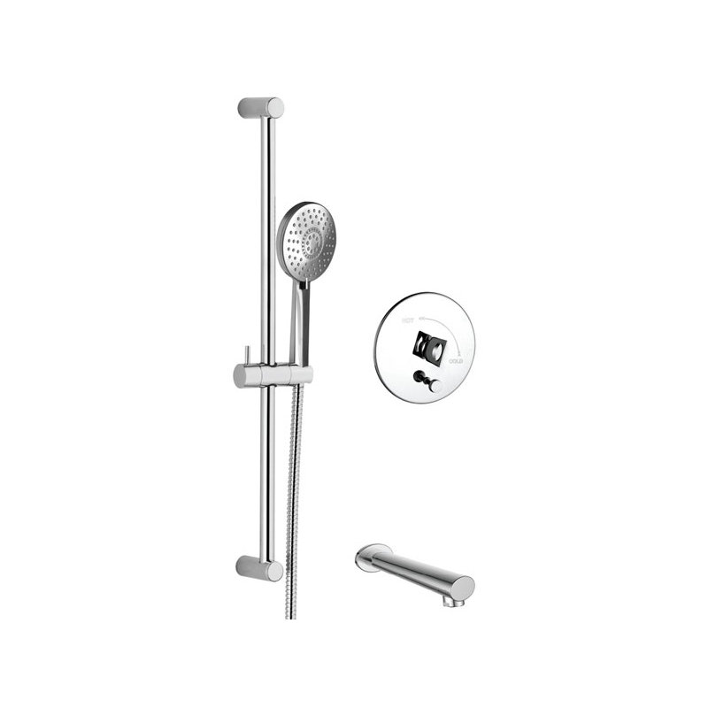 Fresh Thermostatic Complete Shower System, Polished Chrome