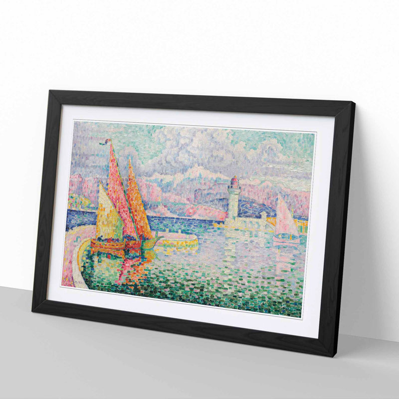 Port of Le Musior by Paul Signac - Framed Print, 48cm H x 65cm W x 2cm D, Black Framed
