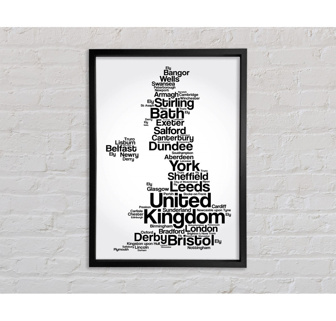 Towns In The UK - Einzelner Bilderrahmen Typografie auf Leinwand