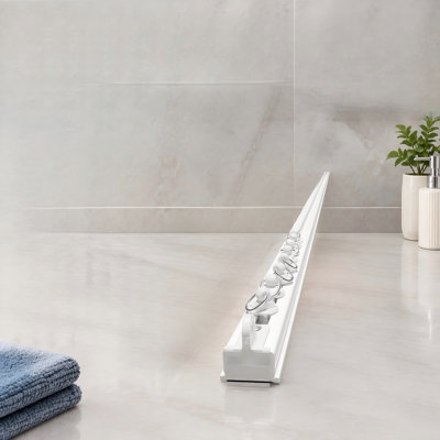 A white self-adhesive ceiling-mount curtain track measuring 10.9FT (3.32M); designed for smooth-wall mounting, it uses adhesive installation without screws.