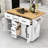 Rolling Kitchen Island Cart with Drop Leaf, Power Outlet, 5 Drawers and Adjustable Shelves-275797457
