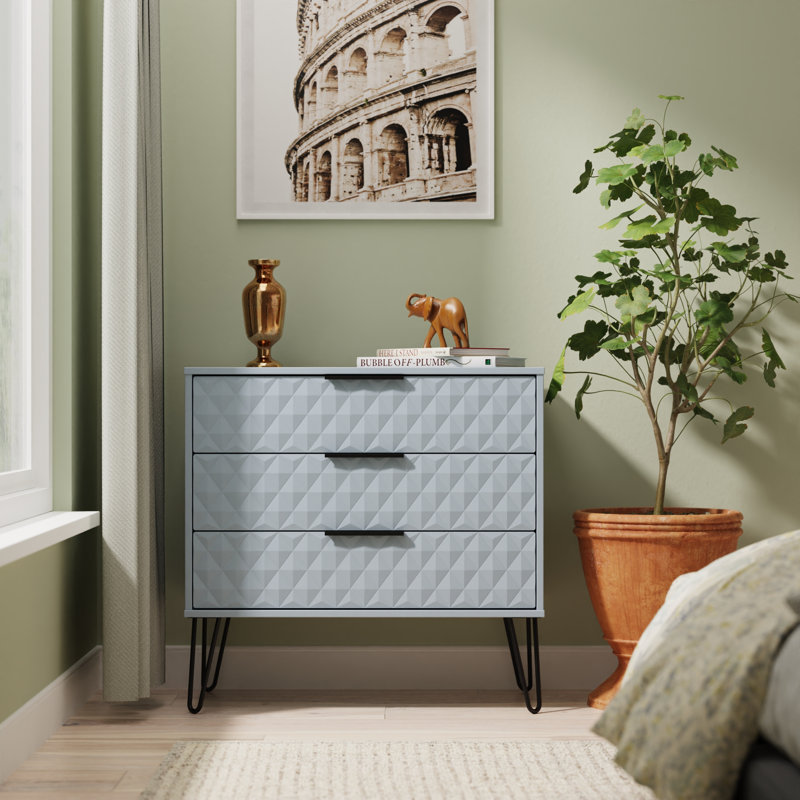 Talita 77cm W 3 - Drawer Chest of Drawers, Blue