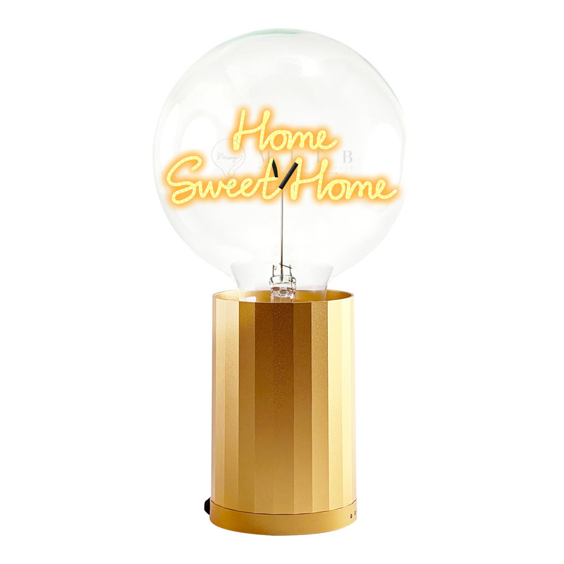 Ampoule de lampe de table ambrée à base ambrée avec pied SWEET, Jaune, Plastique