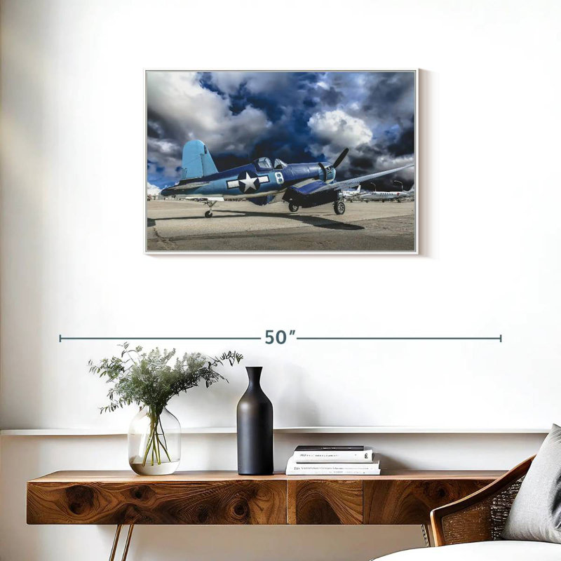 Avion de la Seconde Guerre mondiale, Cadre flottant blanc, 31 po x 21 po