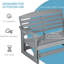 Chaise berçante grise pour l'extérieur, 2 bancs de patio et cadre pour banc de jardin
